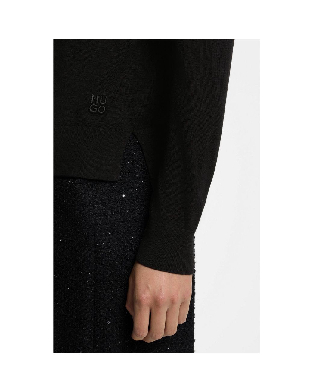 HUGO Black Rollneck Sweater