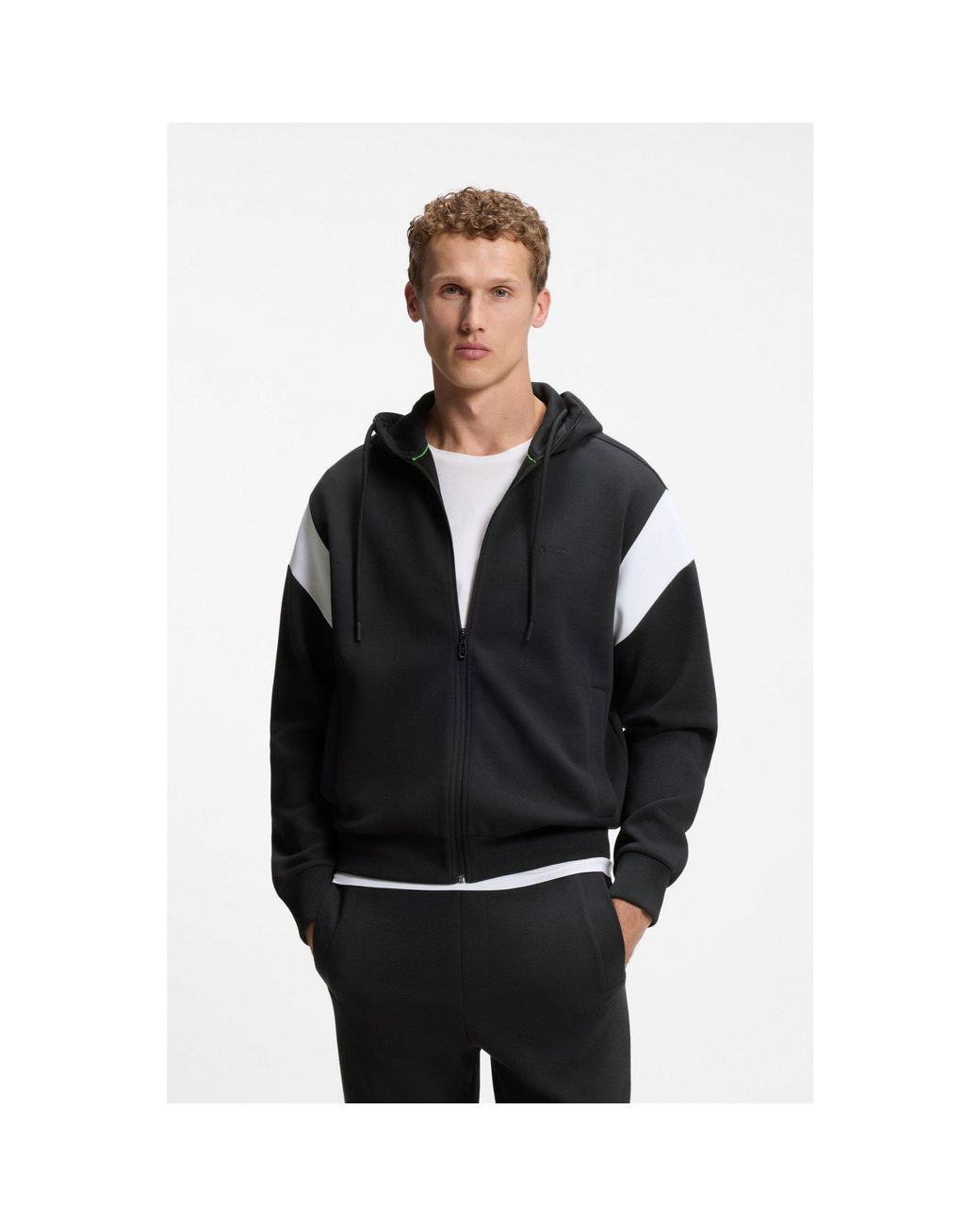 Boss Black Regular-Fit Zip-Up Sweatshirt for men