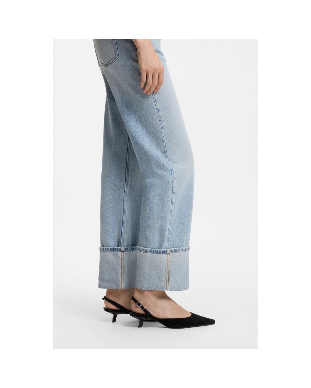 HUGO Black Kitten-Heel Slingbacks