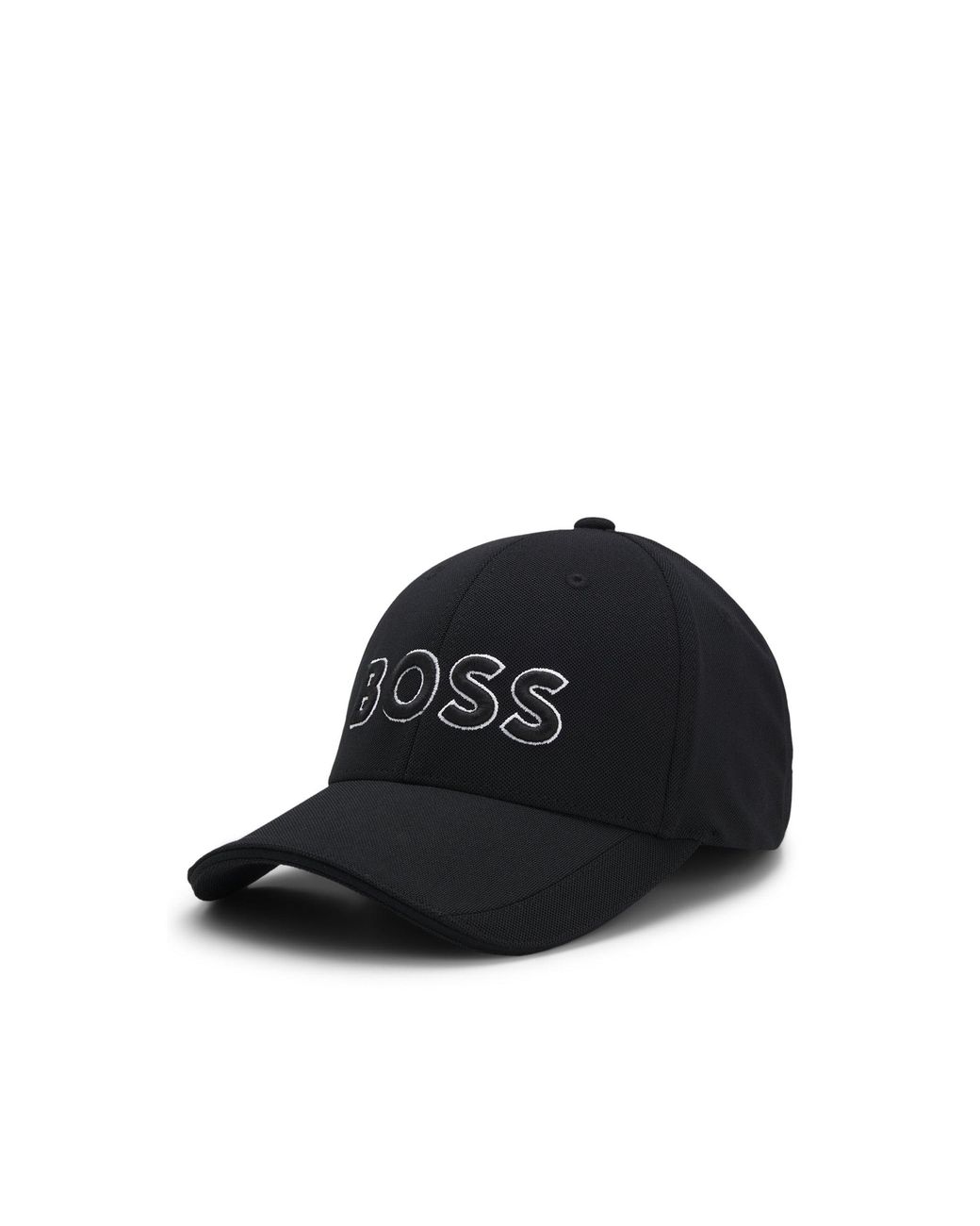 Boss Black Knitted-Piqué Six-Panel Cap With Embroidered Logo for men