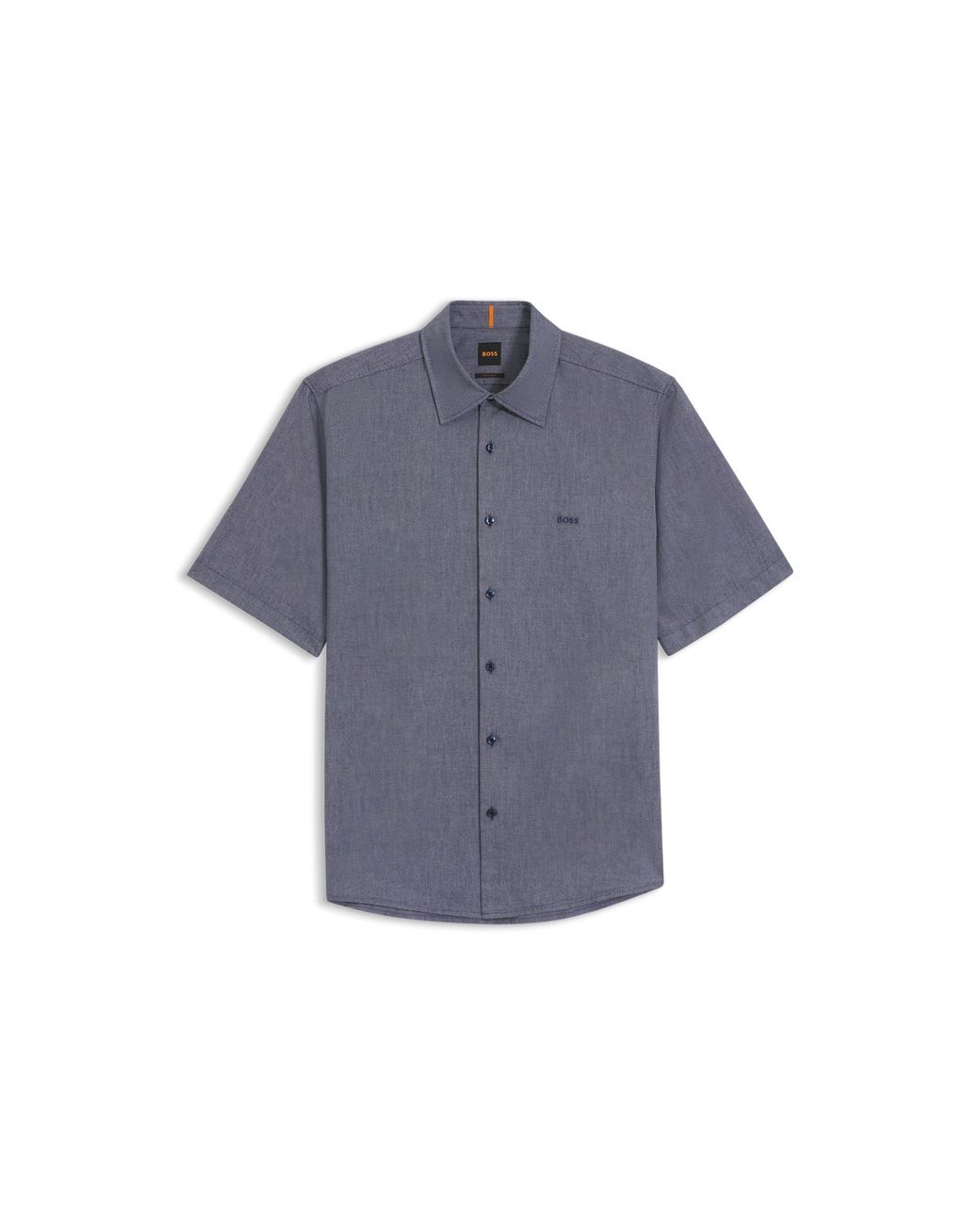 Boss Blue Regular-Fit Oxford Cotton Shirt for men