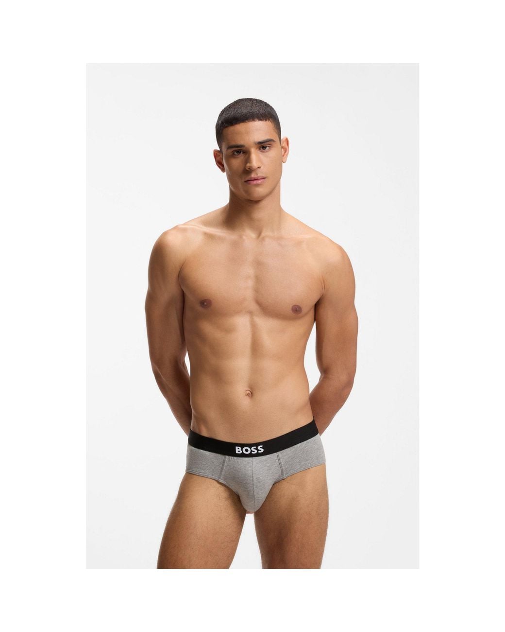Boss Black One Three-Pack Stretch-Cotton Briefs for men