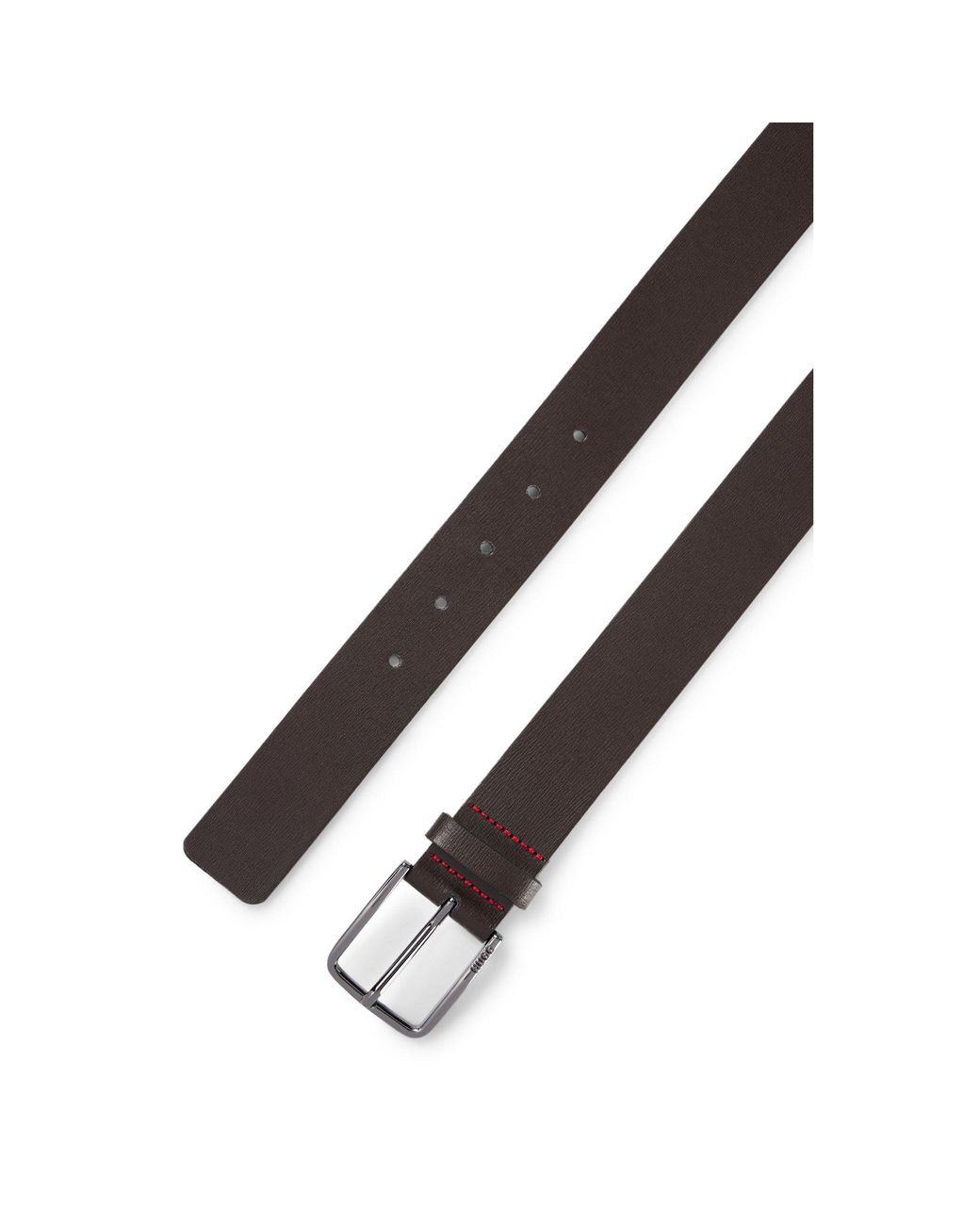 HUGO Black Italian-Leather Belt for men