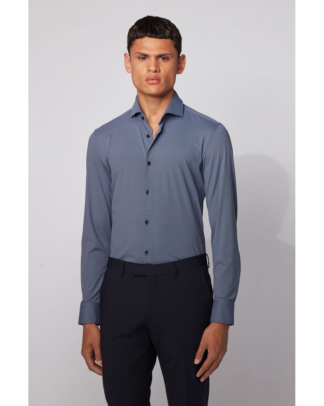 BOSS by Hugo Boss Slim Fit Shirt In Performance Stretch Structured ...