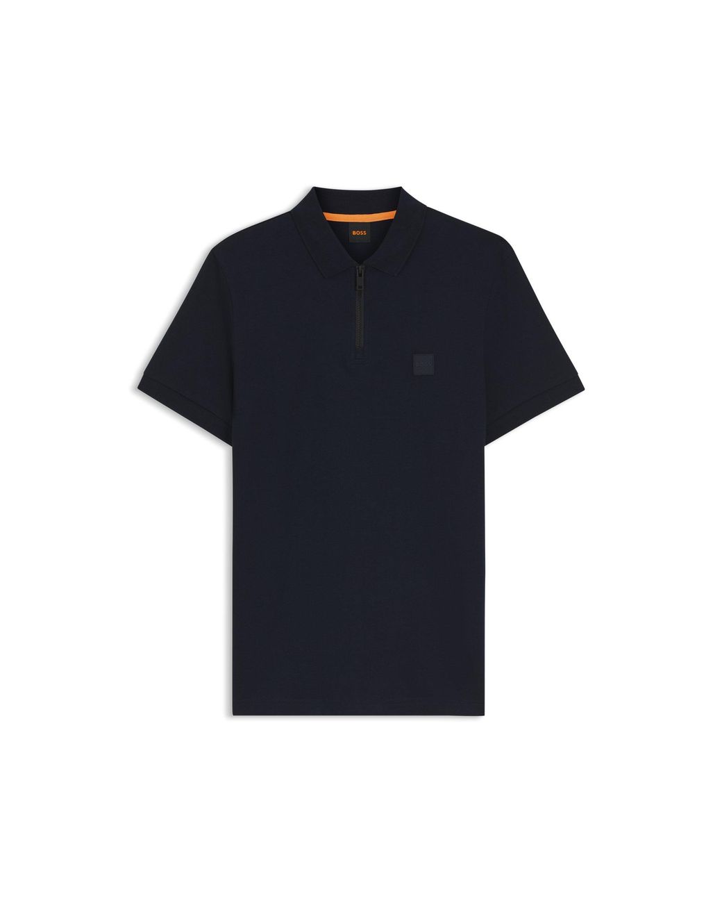 Boss Black Stretch-Cotton Slim-Fit Polo Shirt With Logo Patch for men