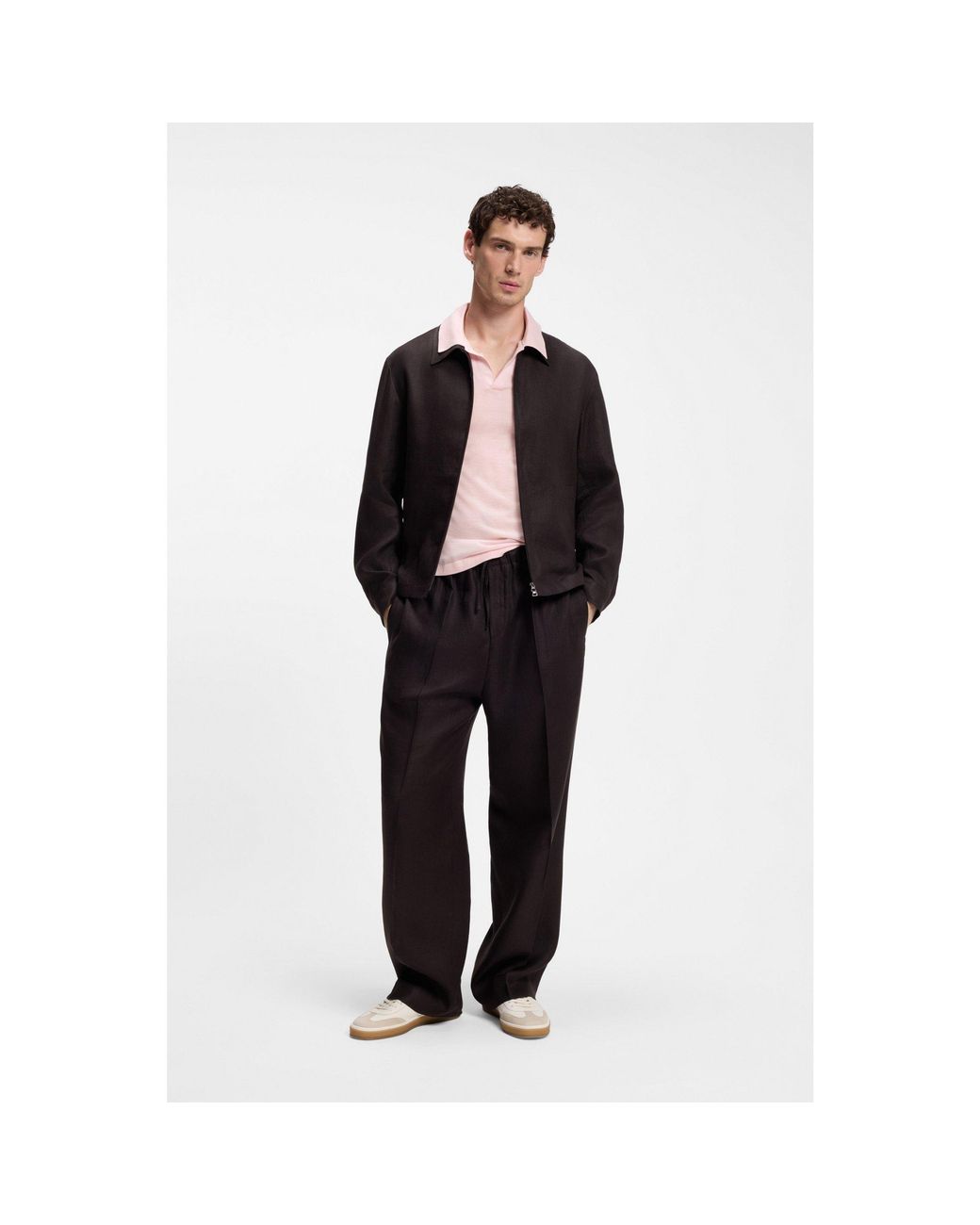 Boss Pink By Beckham Knit Polo for men