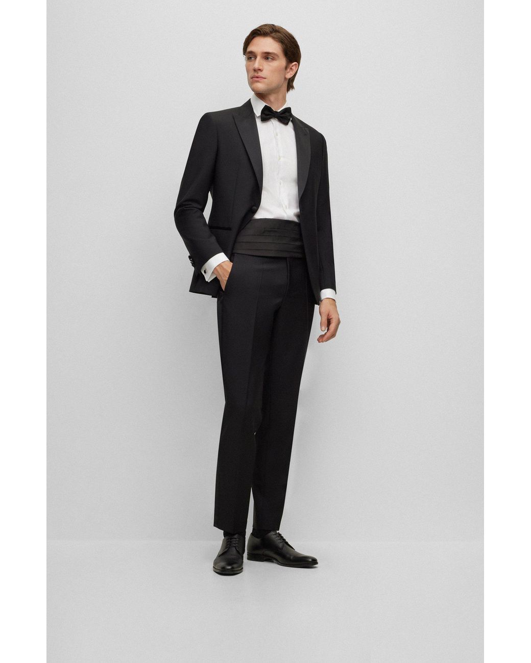 BOSS Slim fit Tuxedo In Italian Virgin Wool And Mohair in Black for Men Lyst UK