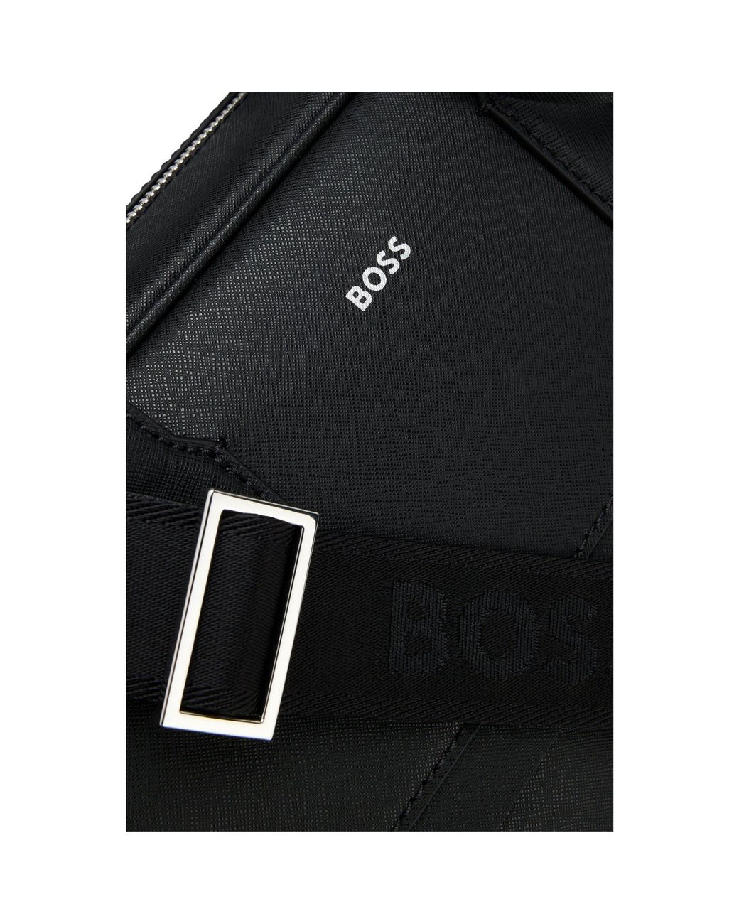 Boss Black Versatile Document Case With Detachable Strap for men