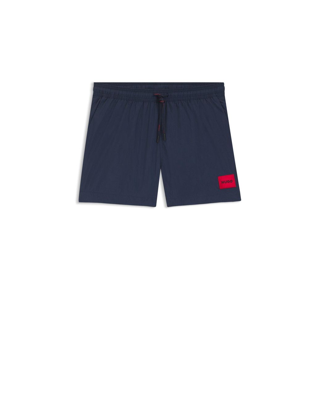HUGO Blue Logo-Label Swim Shorts for men