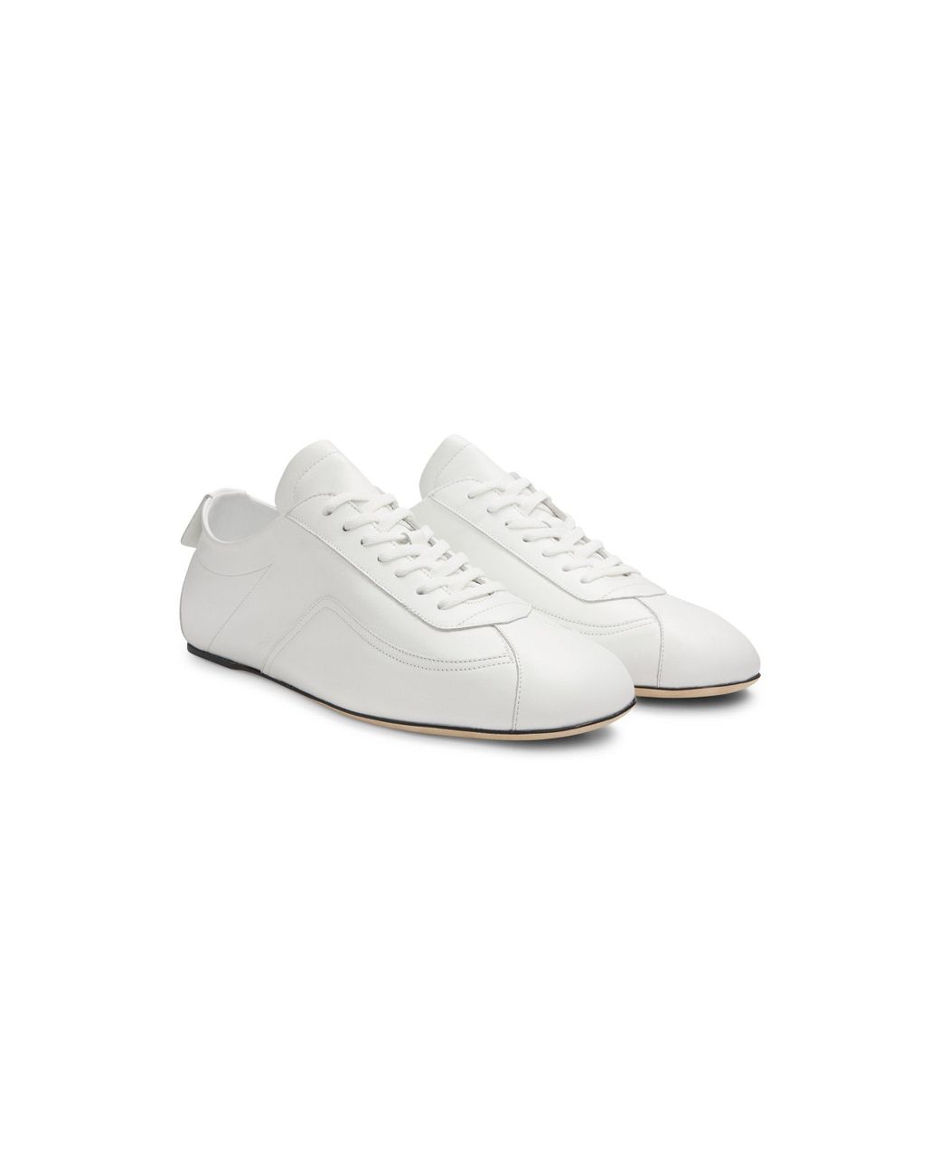 Boss White Nappa-Leather Trainers With Deed Logo for men