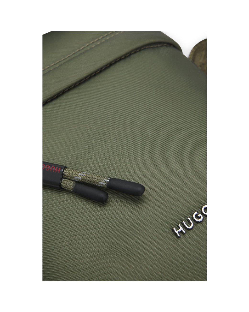 HUGO Green Twill Reporter Bag With Metallic Logo Lettering for men