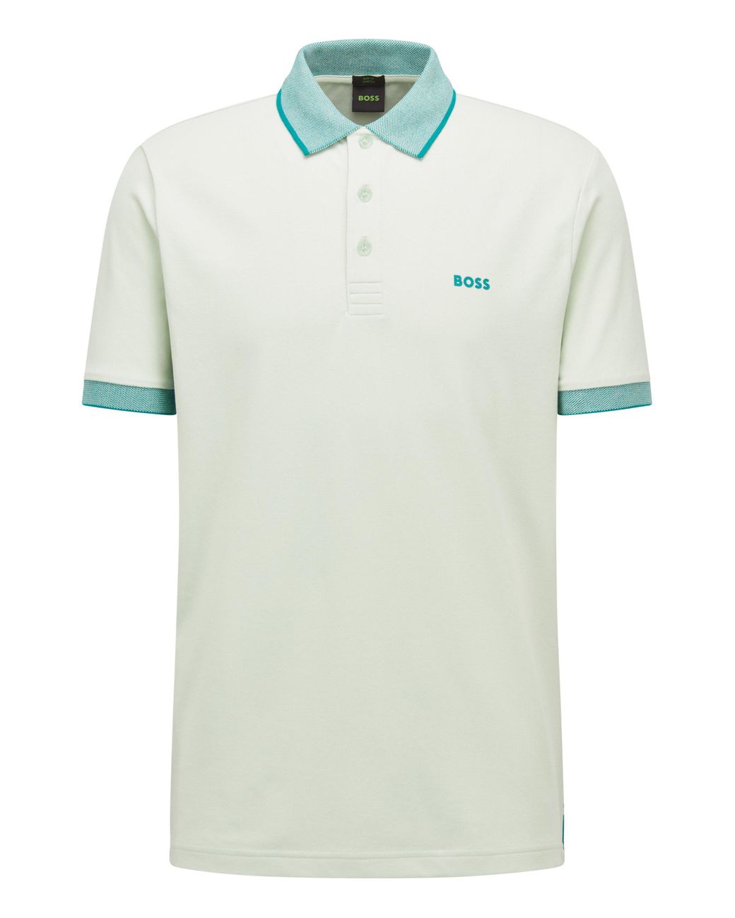 BOSS by HUGO BOSS Cotton-blend Slim-fit Polo Shirt With Logo Inserts in  Green for Men | Lyst