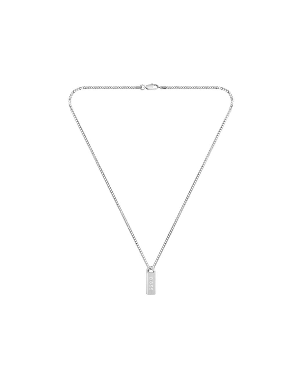 Boss Metallic Necklace With Logo Plate for men
