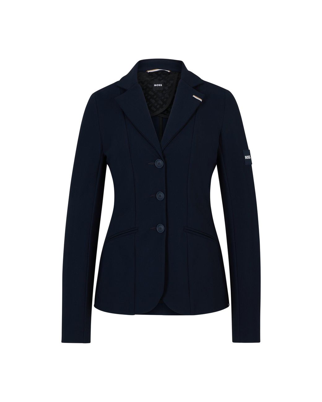 Boss Blue Equestrian Show Jacket With Logo Patch