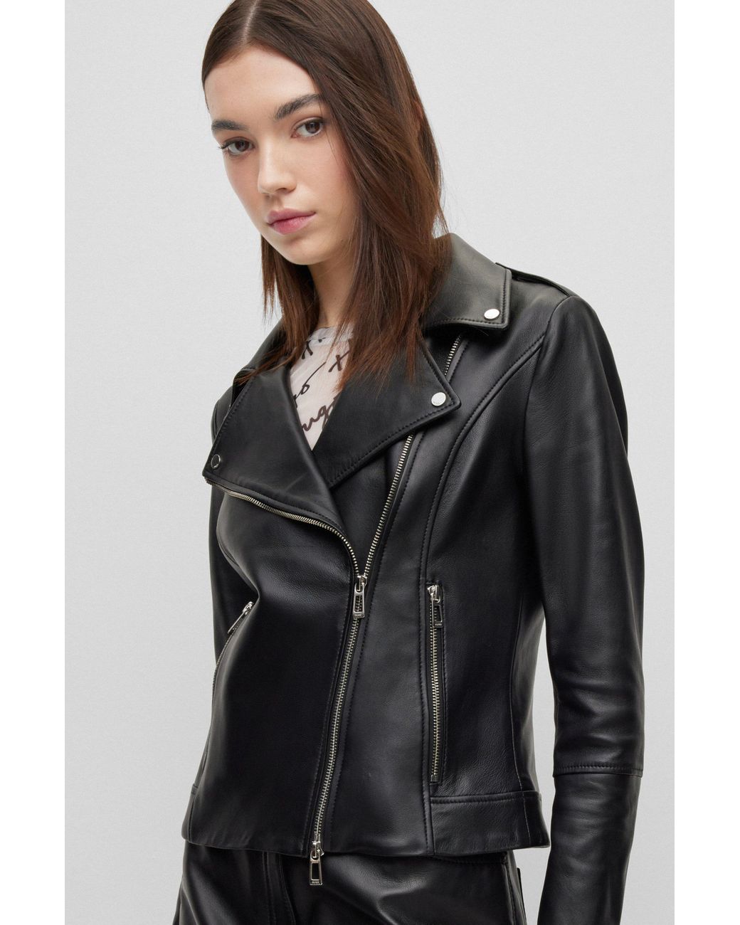 Hugo boss ladies leather jacket online