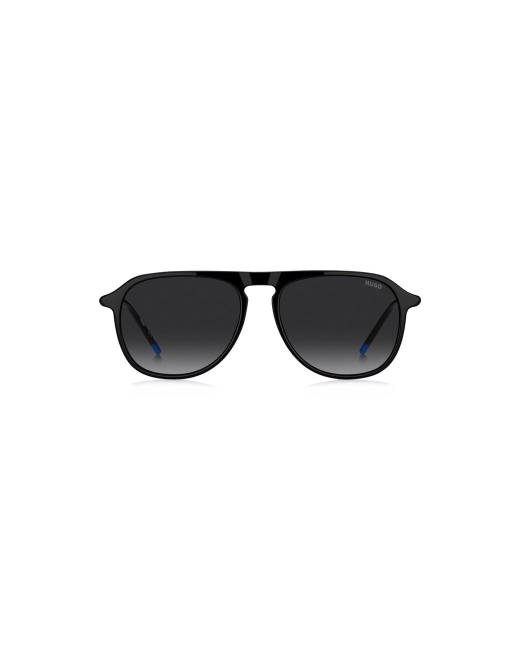 HUGO Black Acetate Sunglasses With Tubular Metal Temples for men