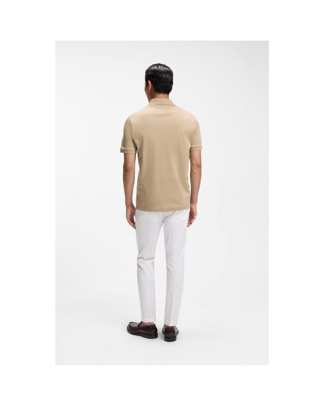 Boss Natural Mercerised-Cotton Polo Shirt for men