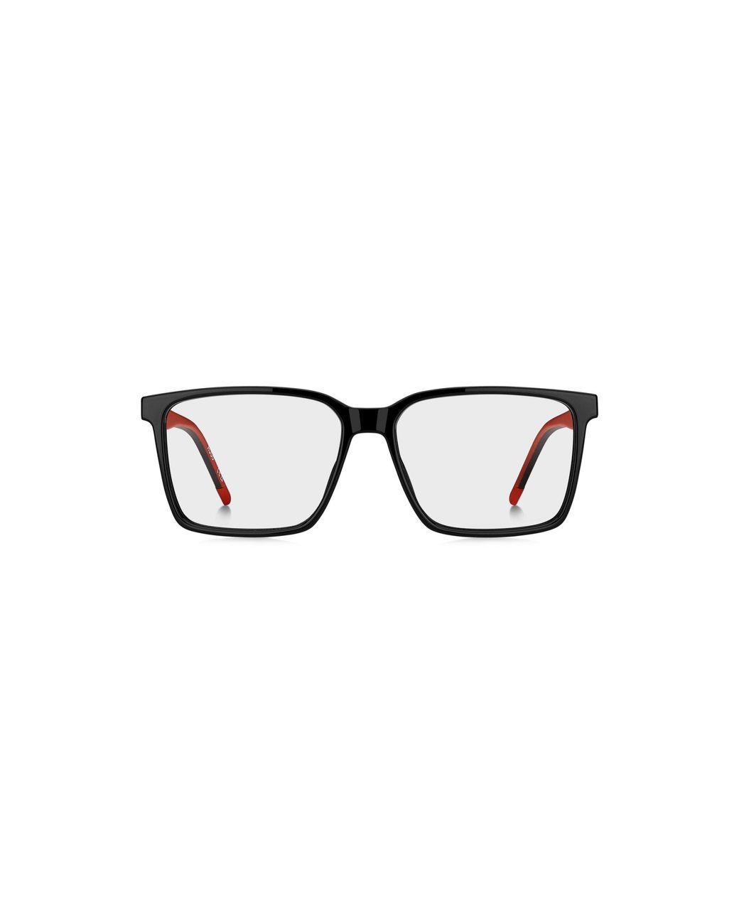 HUGO Black Matte- Optical Frames With Patterned Temples for men