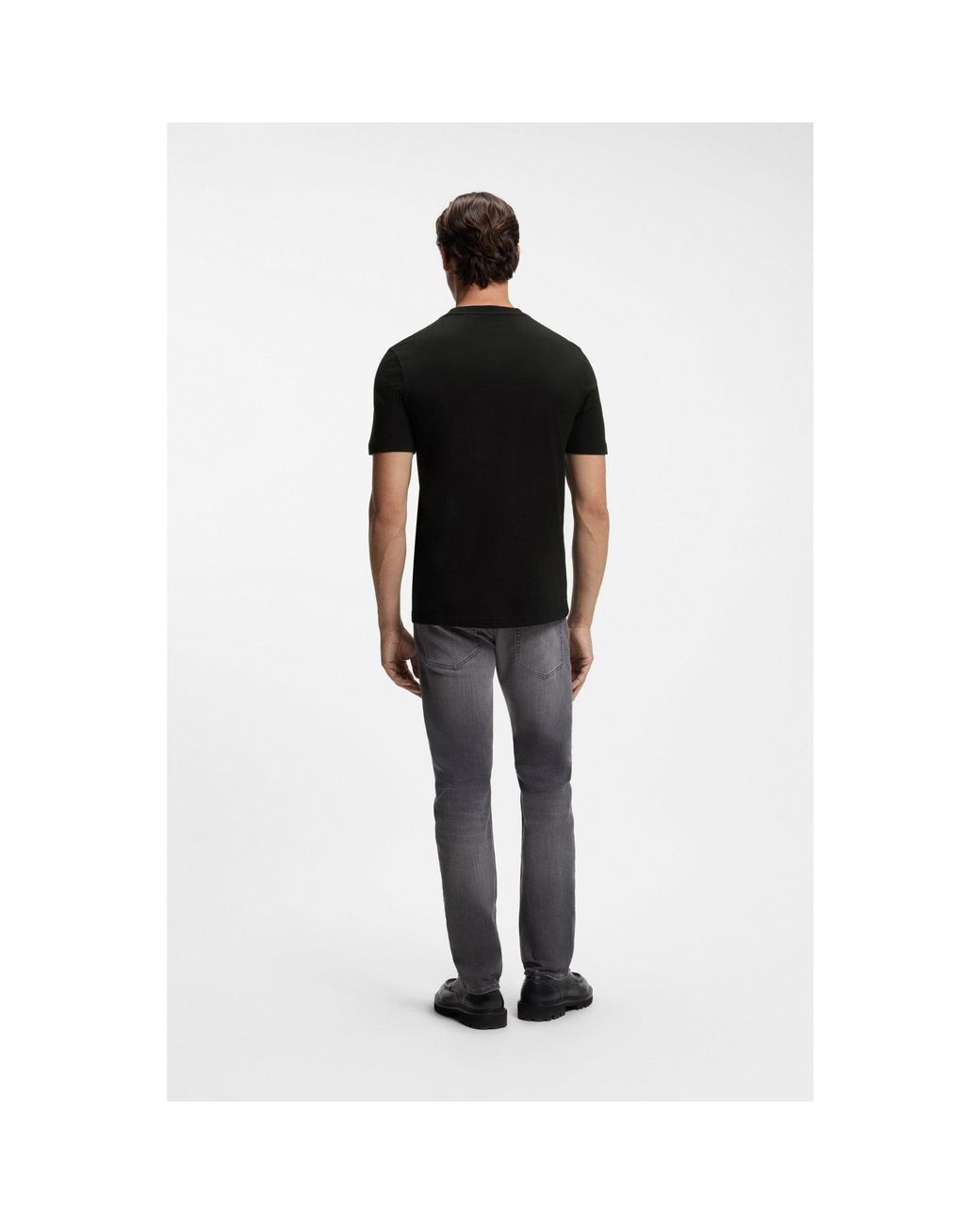 Boss Black Cotton-Jersey T-Shirt With Logo Artwork for men