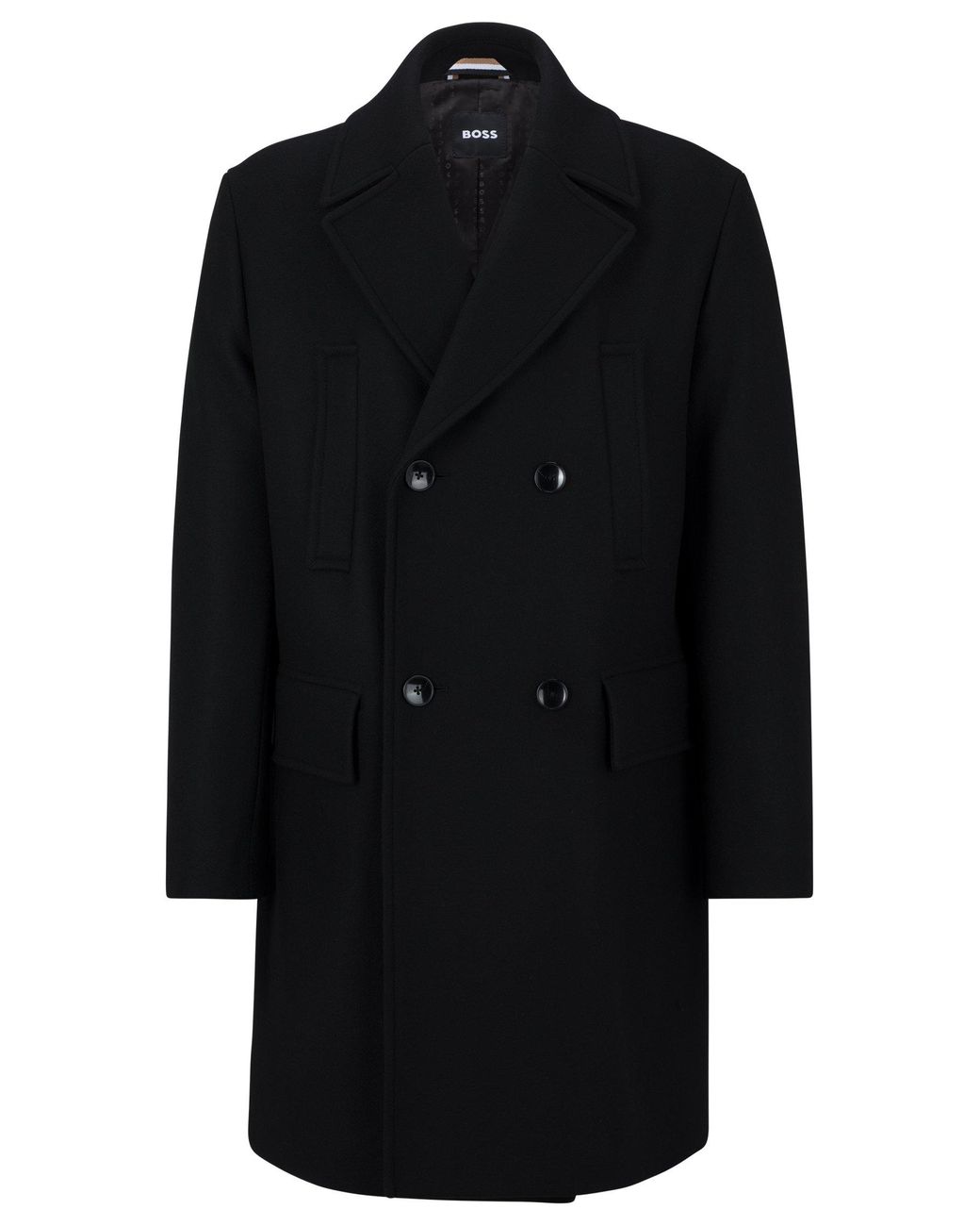 BOSS by HUGO BOSS Double-breasted Relaxed-fit Coat In A Wool Blend in ...