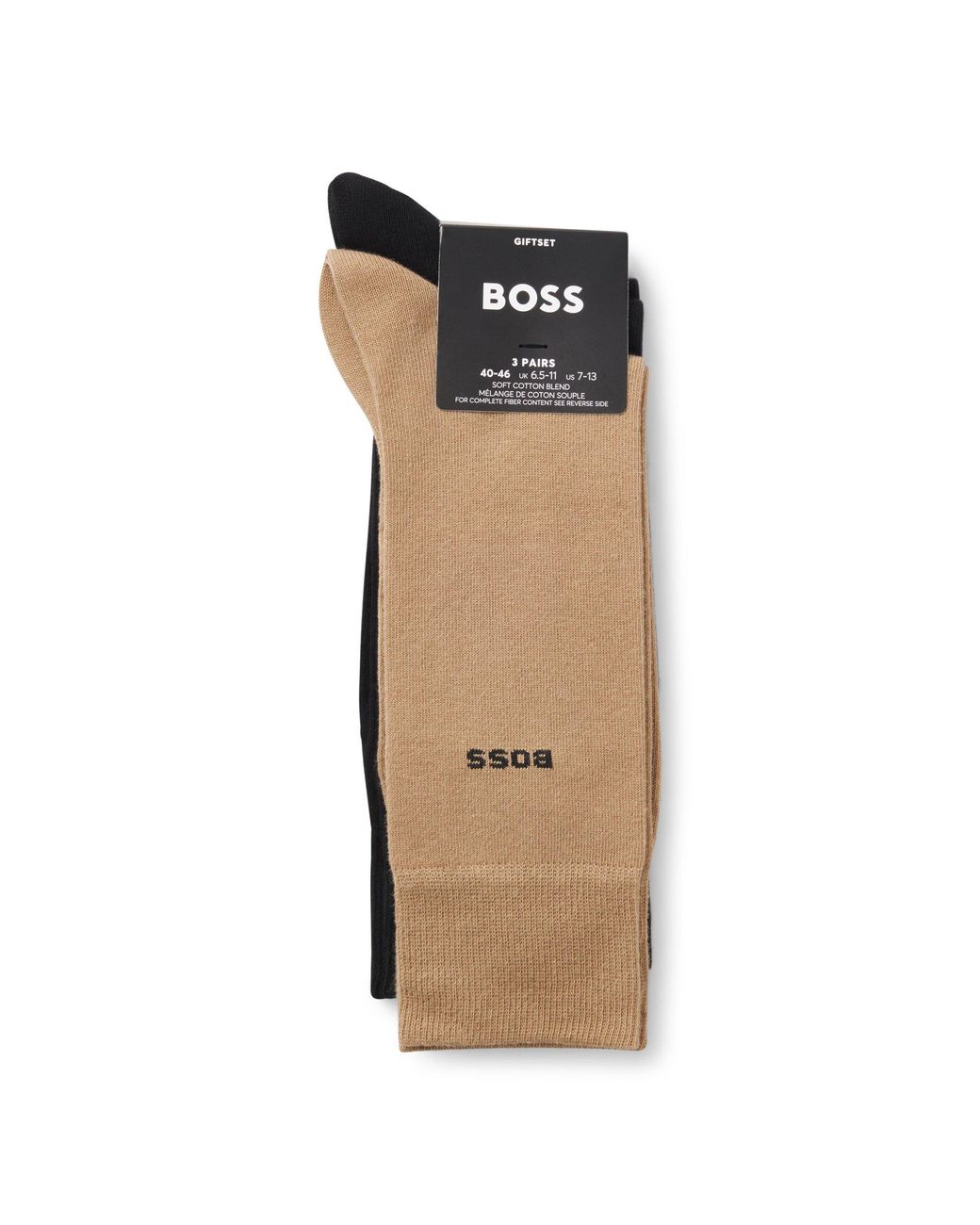 Boss Blue Gift-Boxed Three-Pack Of Regular-Length Socks for men