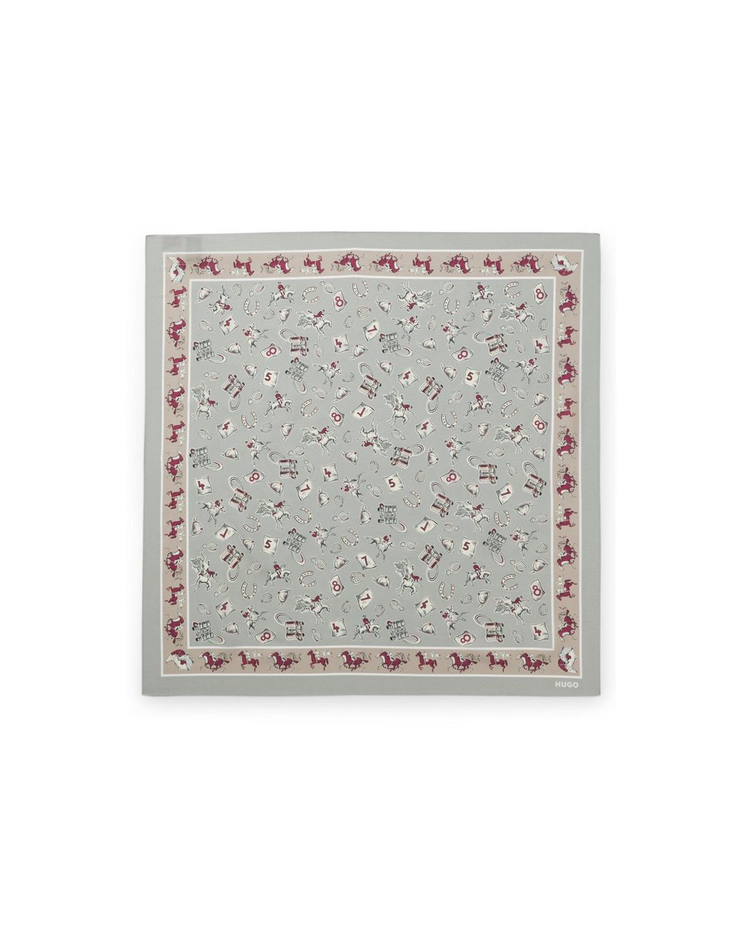 HUGO Gray Scarf With Digital Print for men