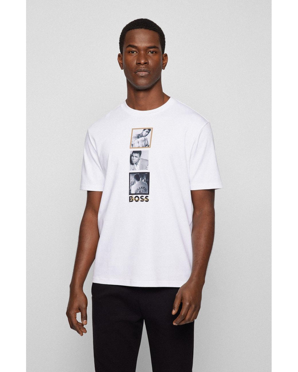 BOSS by HUGO BOSS Interlock-cotton T-shirt With Muhammad Ali Graphics in  White for Men | Lyst Australia