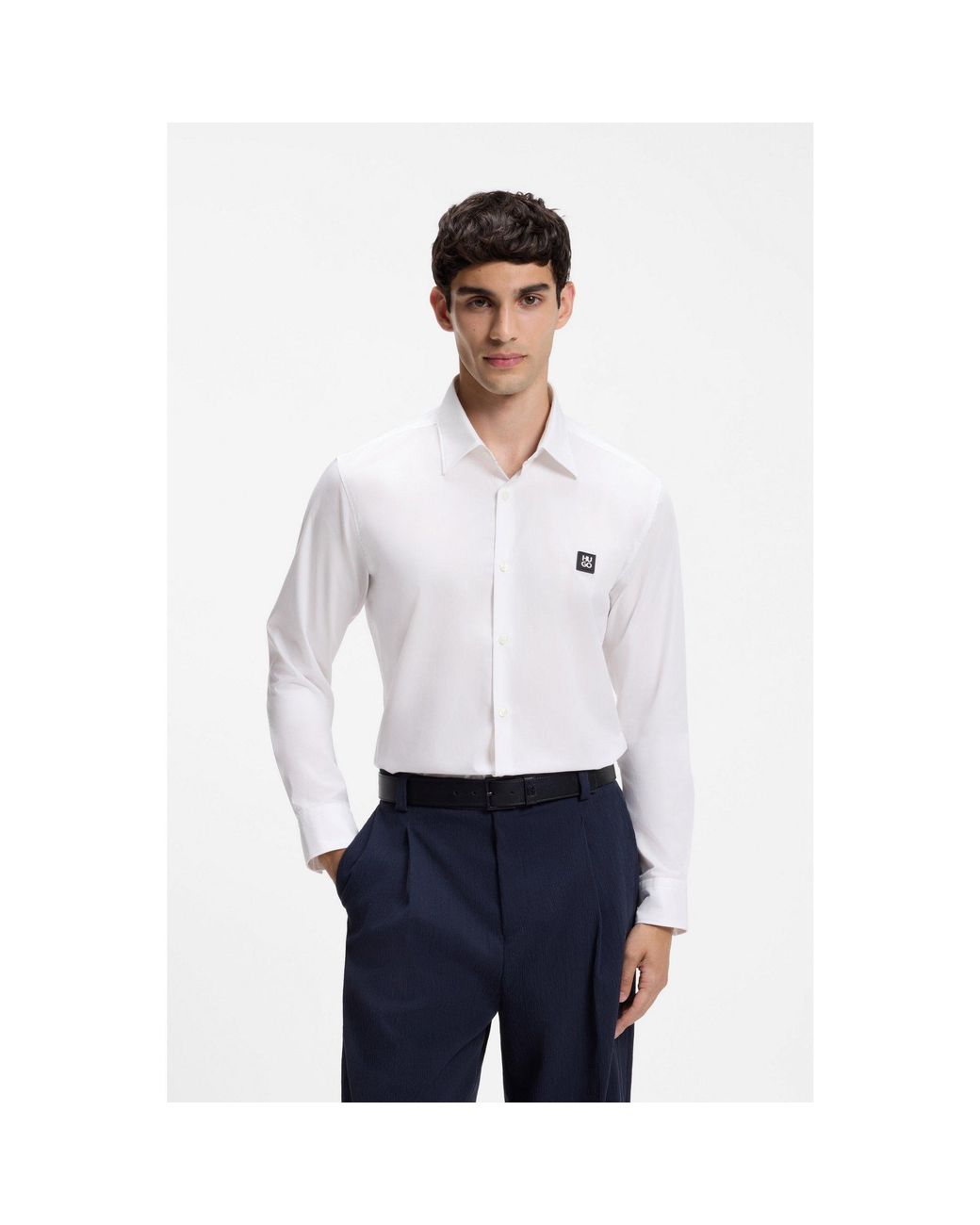 HUGO White Slim-Fit Shirt for men
