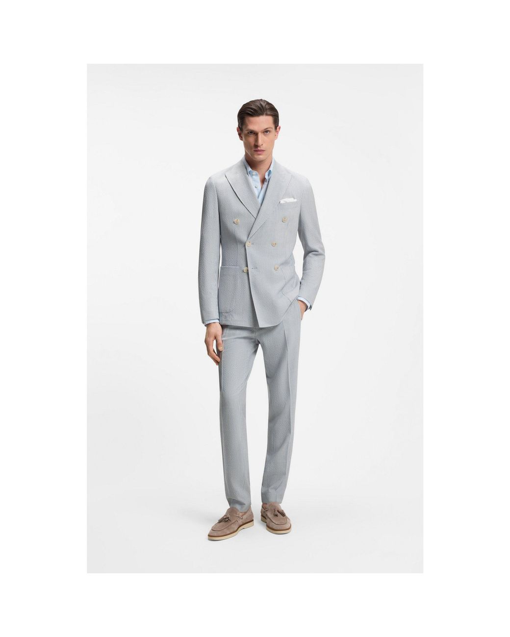 Boss Gray Two-Piece Slim-Fit Suit for men
