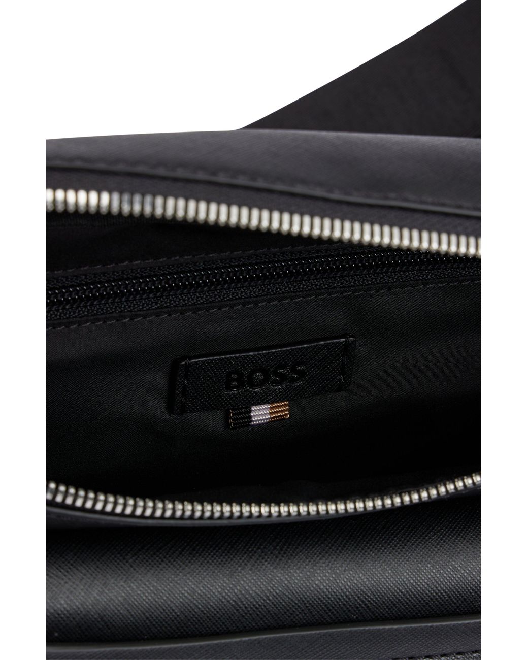 BOSS by HUGO Structured Lyst Belt in | BOSS Bag Black Men Detail Monogram-pattern With for