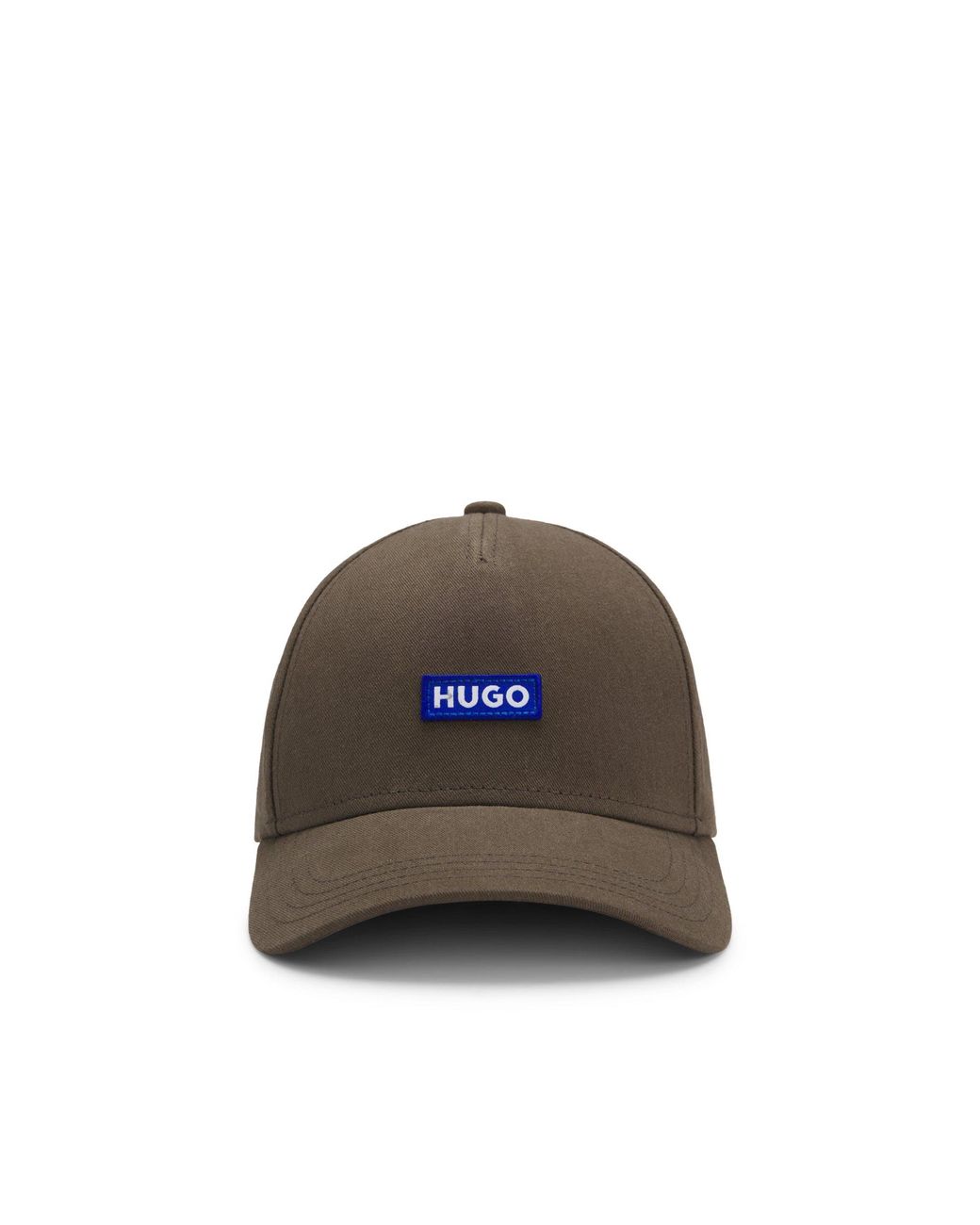 HUGO Brown Cotton-Twill Cap With Logo Patch for men