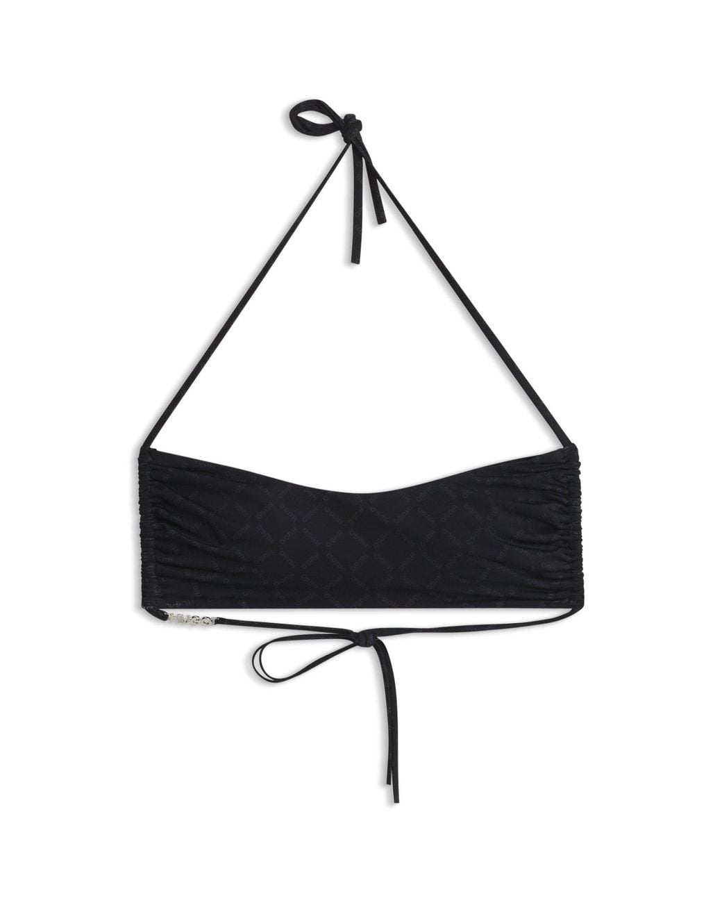HUGO Black Logo-Print Bikini Top