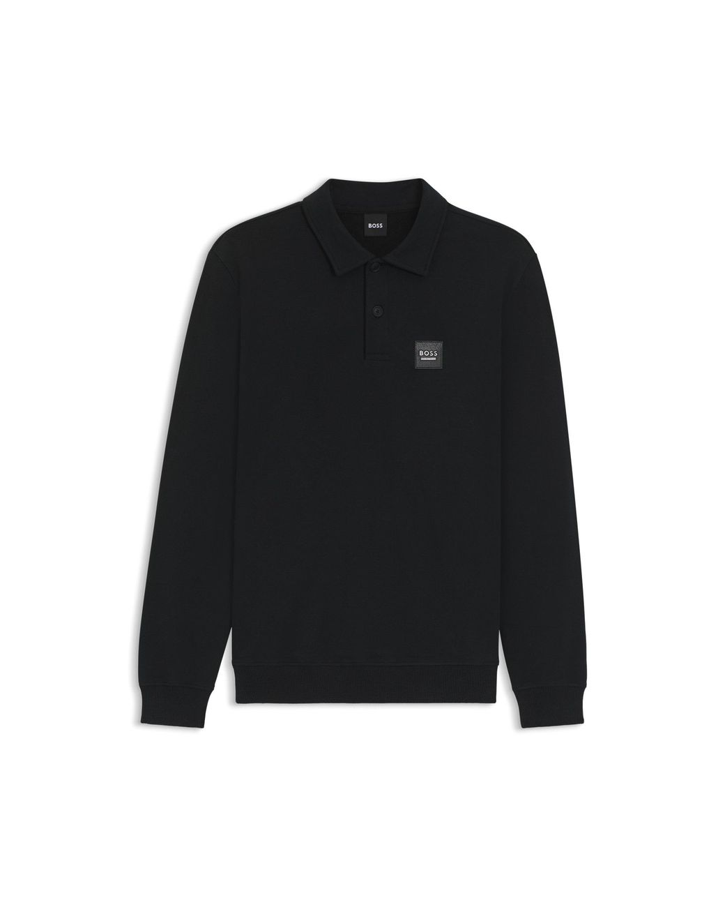 Boss Black Equestrian Stretch-Cotton Knit Polo With Logo Patch for men