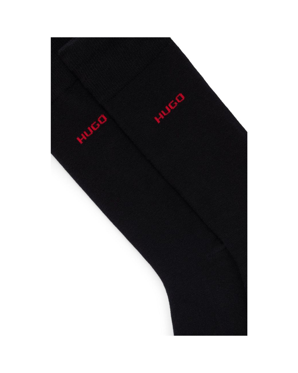 HUGO Black 2 Pack Of Logo Socks for men