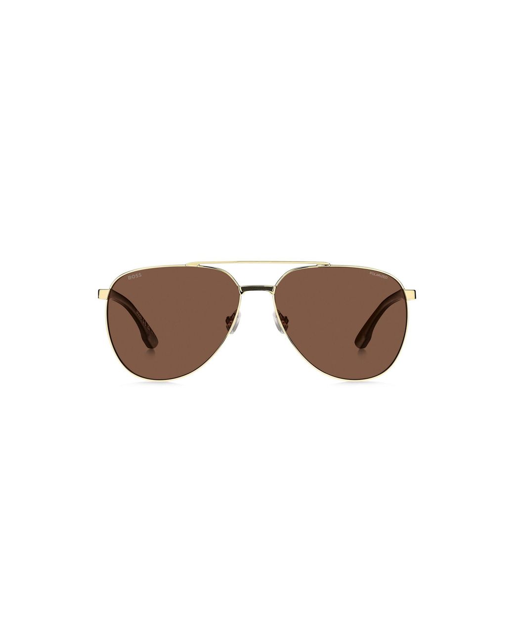 Boss Brown Tone Sunglasses With Patterned Temples for men