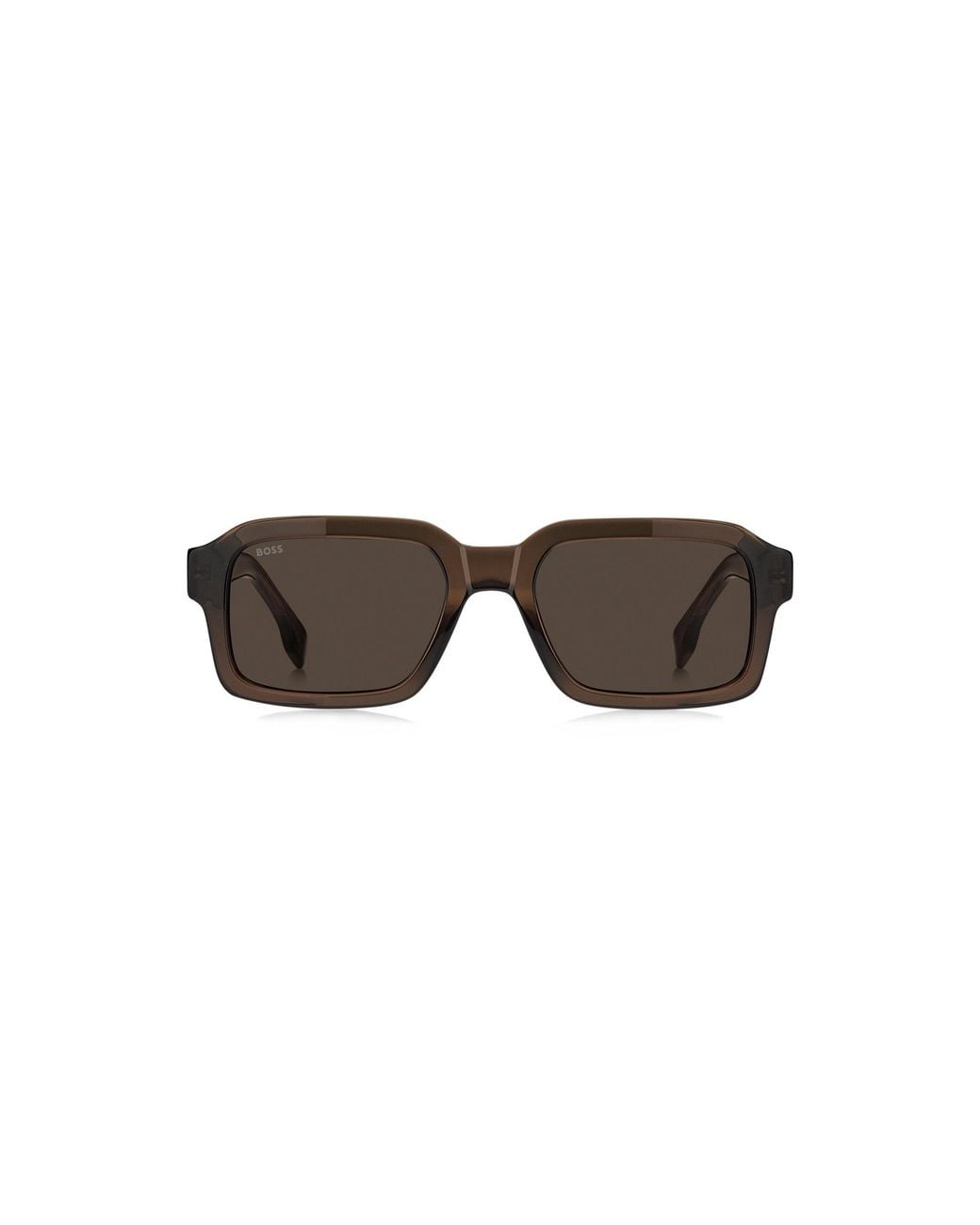 Boss Brown Acetate Sunglasses With-Tone Logo Insert for men