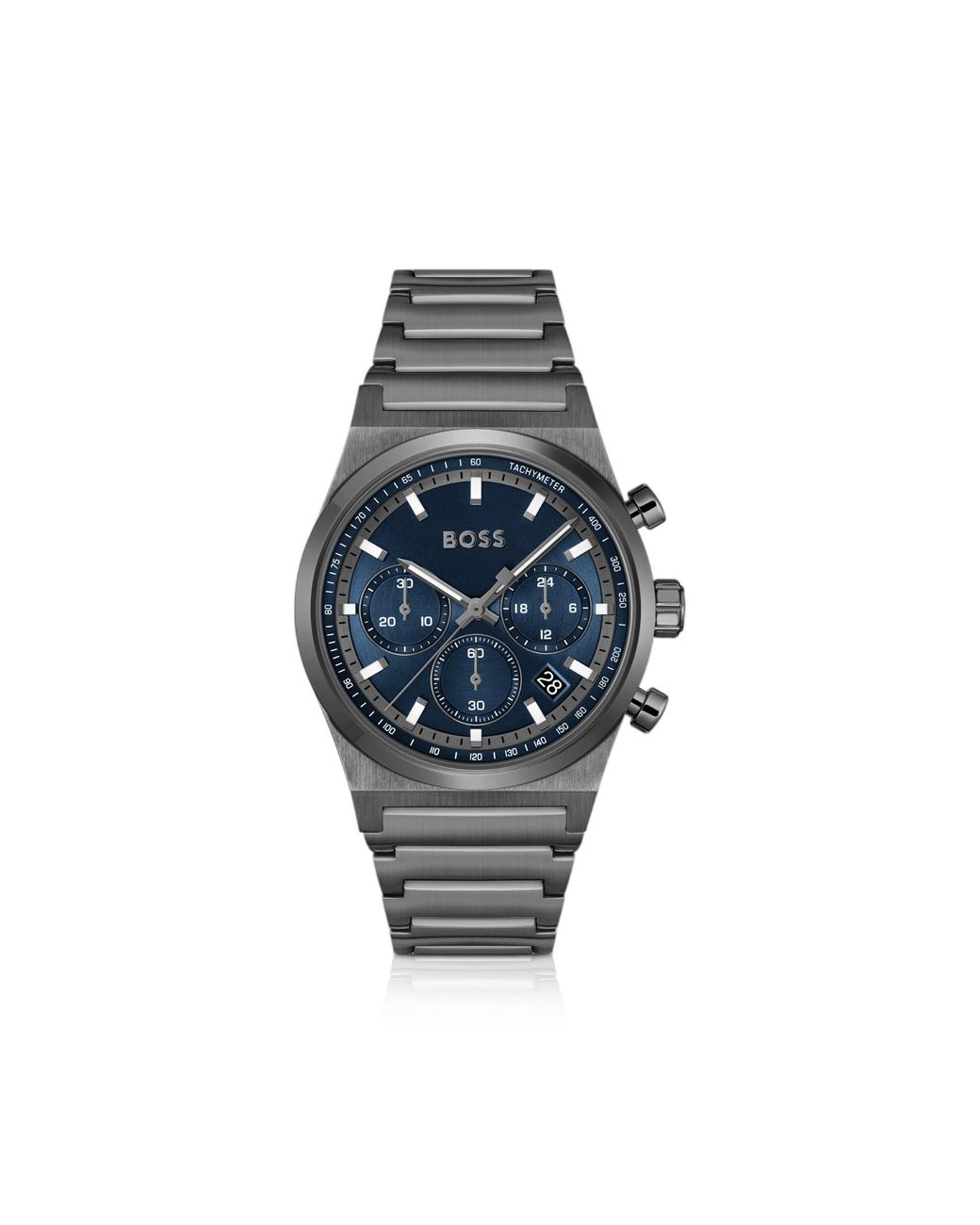 Boss Gray Plated Steel Watch for men