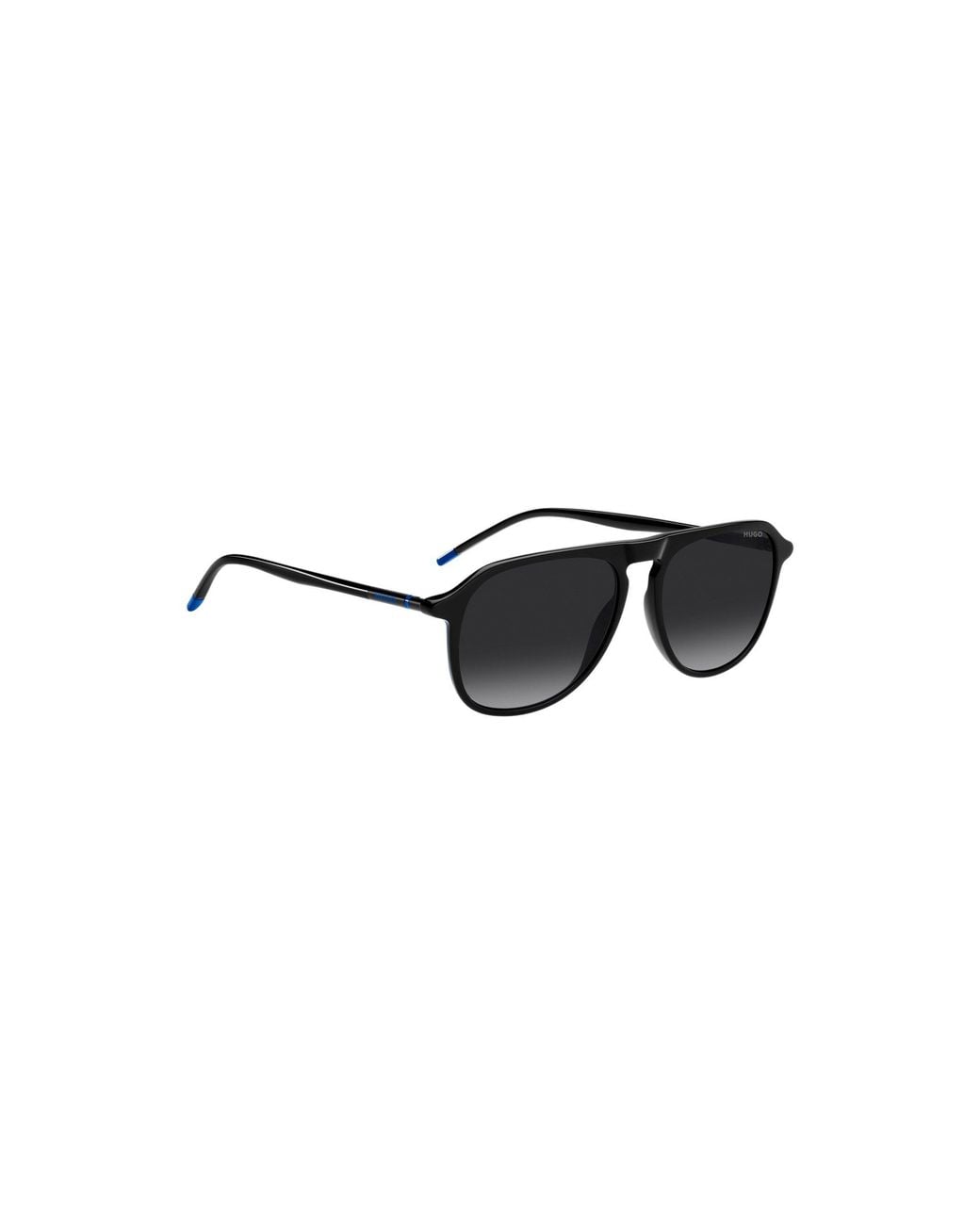 HUGO Black Acetate Sunglasses With Tubular Metal Temples for men