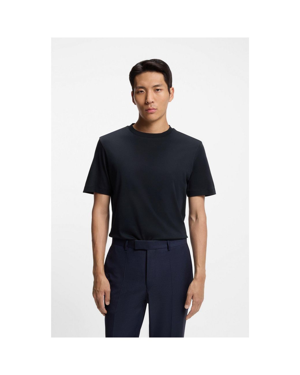 Boss Blue Crew-Neck T-Shirt for men