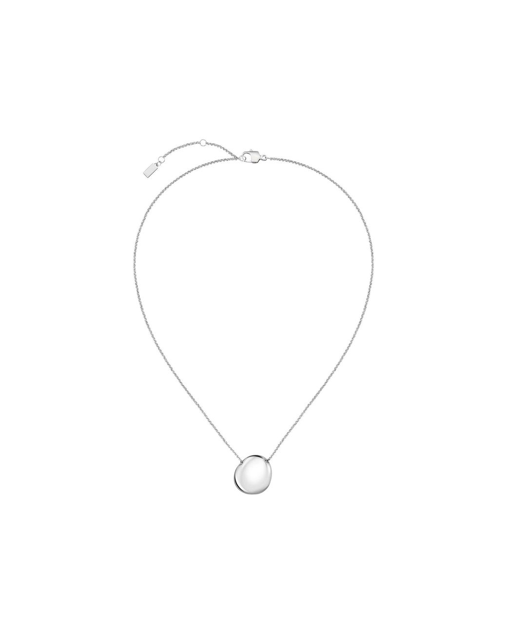 Boss Metallic Tone Necklace With Logo Pebble Pendant