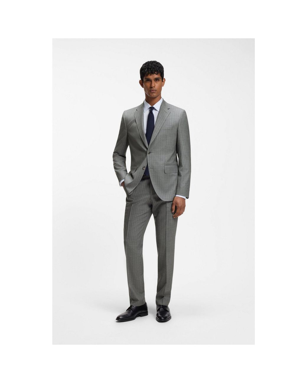 Boss Gray One Two-Piece Regular-Fit Suit for men
