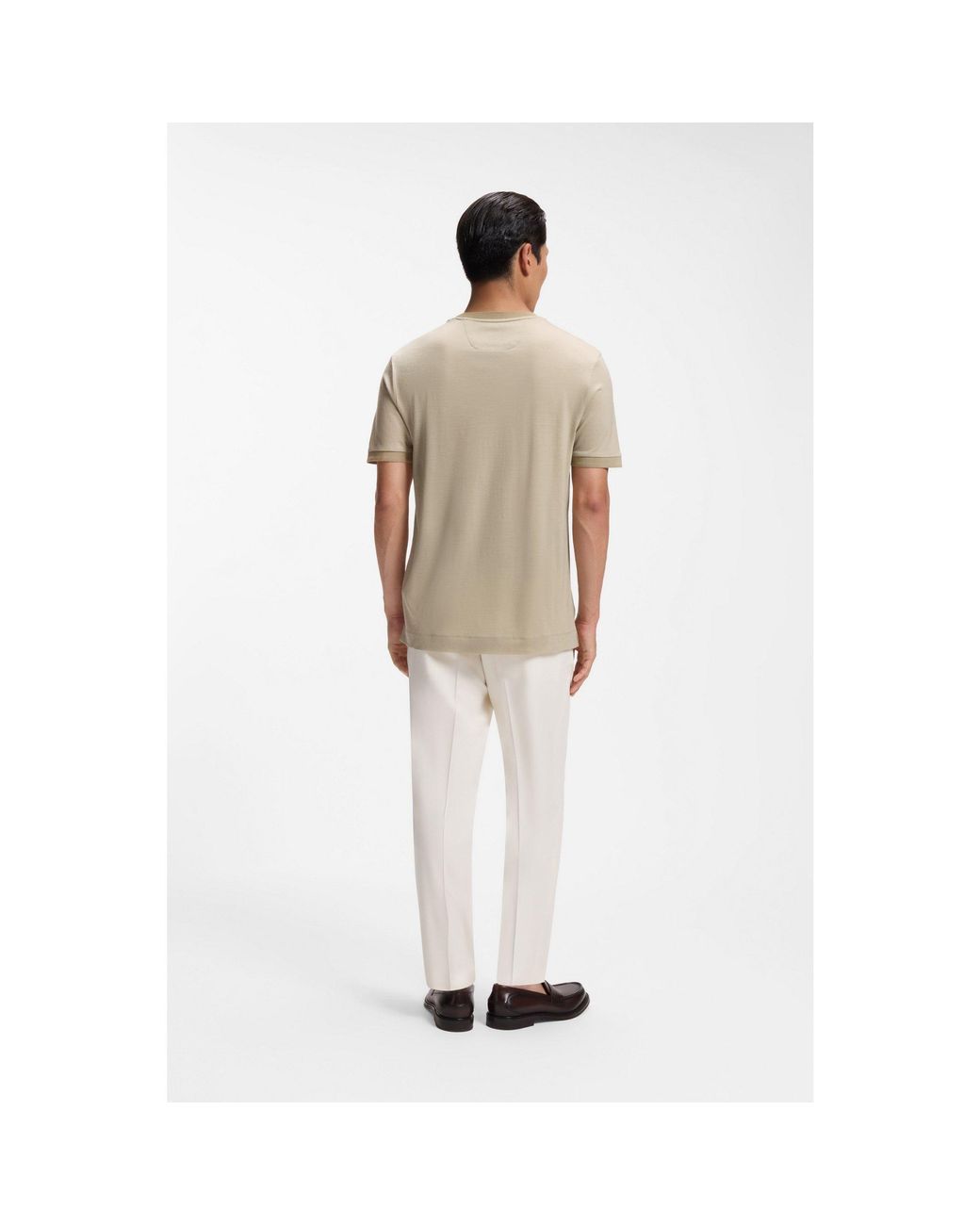 Boss Natural Luxe Travel Wool T-Shirt With Fk Collar for men