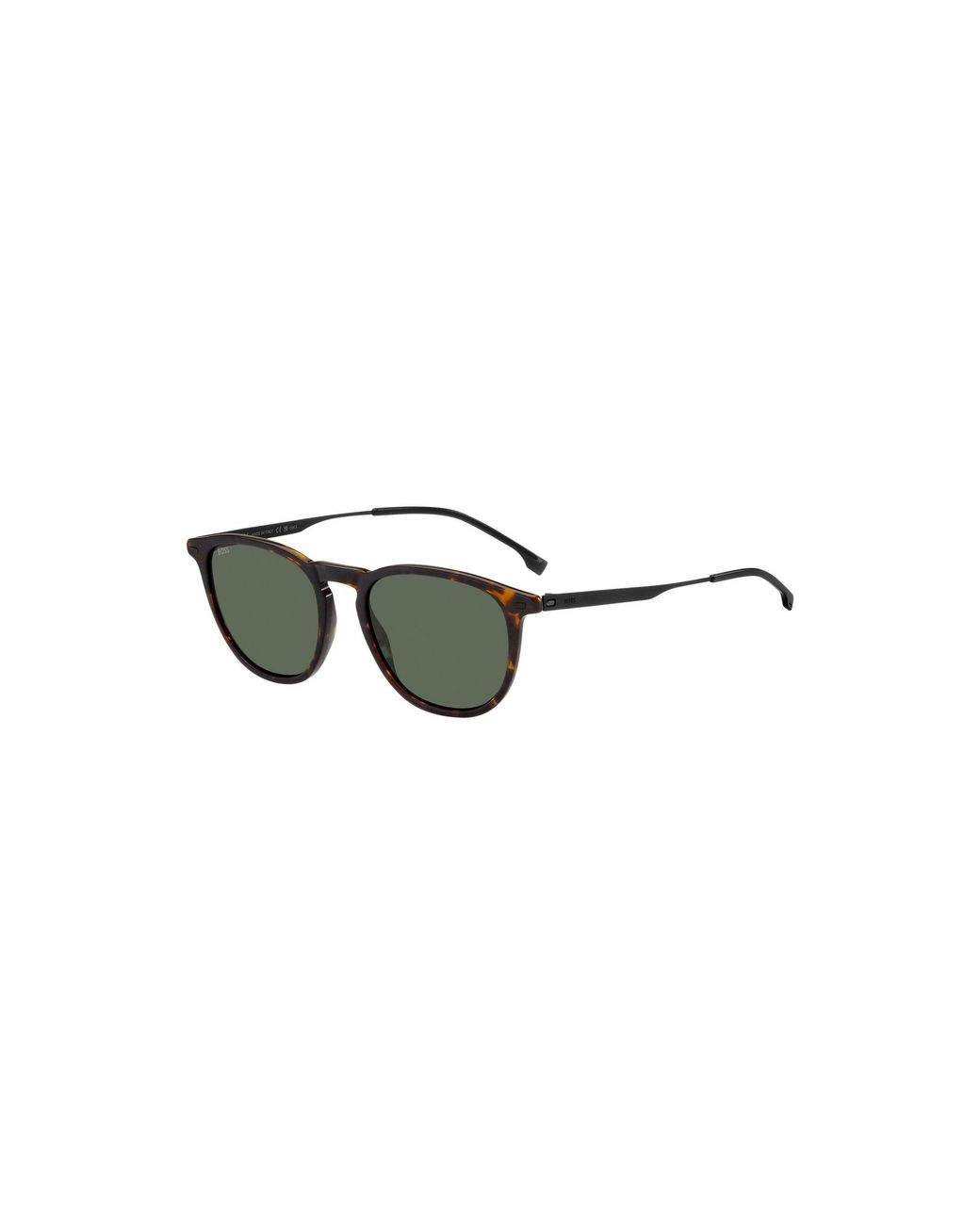 Boss Black Havana-Acetate Sunglasses With Steel Temples for men