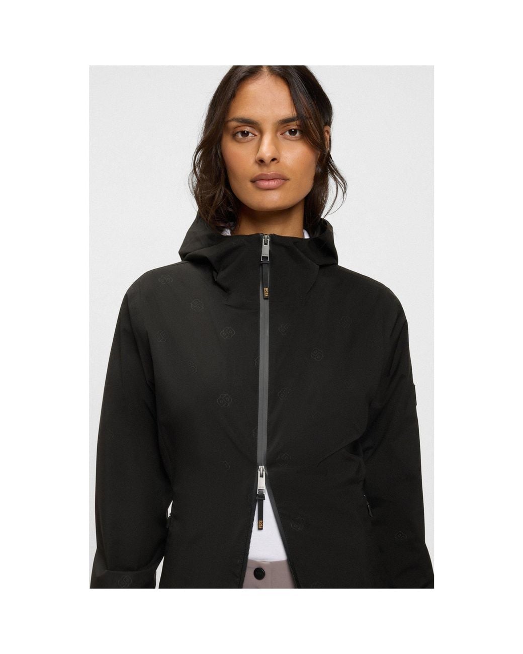 Boss Black Equestrian Waterproof Raincoat With Adjustable Rear Zips