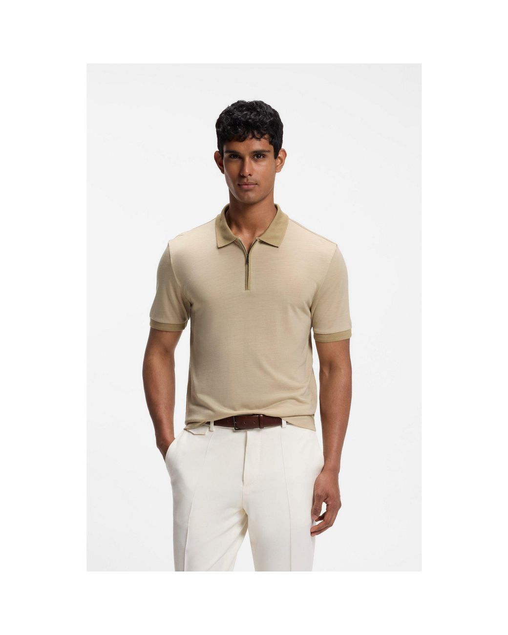 Boss Natural Regular-Fit Polo Shirt for men