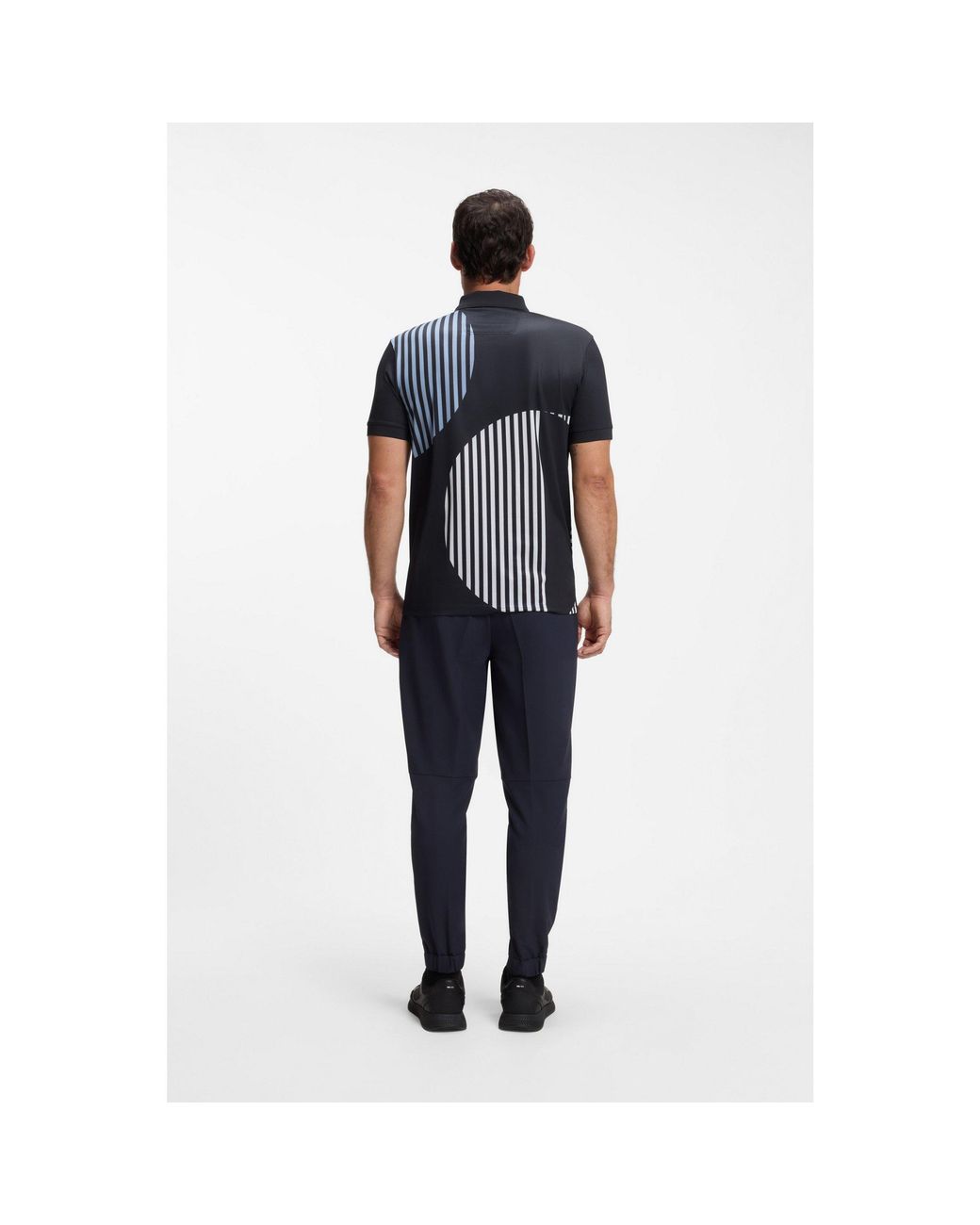 Boss Black Paddy Active Stretch-Jersey Polo Shirt With Digital Print for men