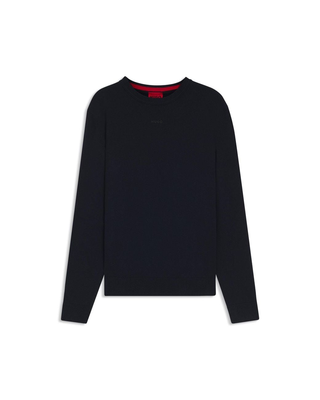 HUGO Blue Cotton Sweater for men