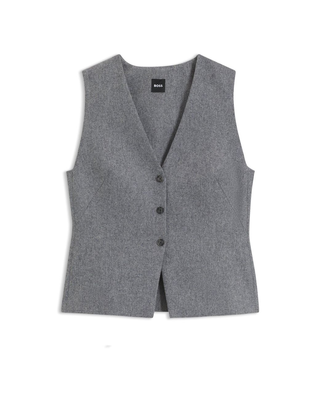 Boss Gray Slim-Fit Melange Waistcoat