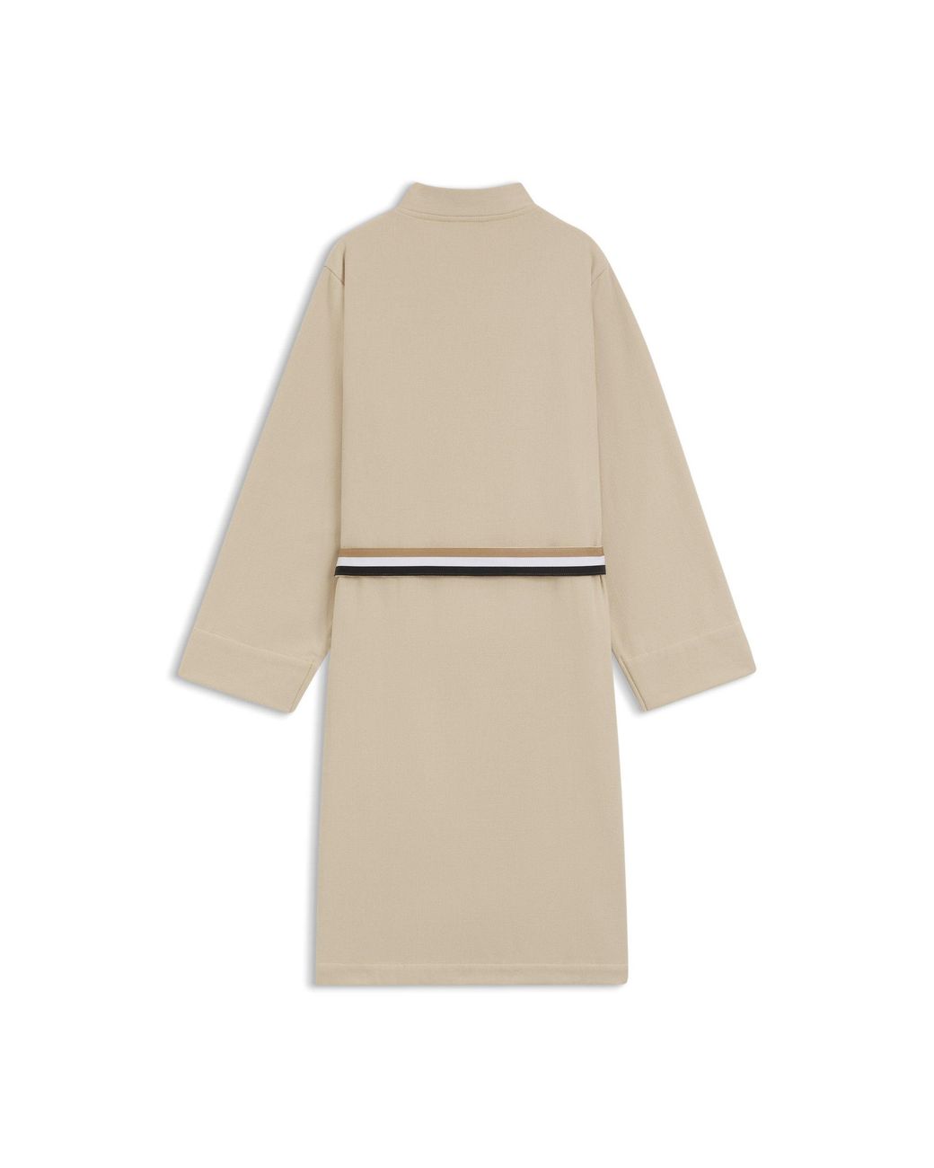 Boss Natural Cotton Dressing Gown With Signature-Stripe Belt