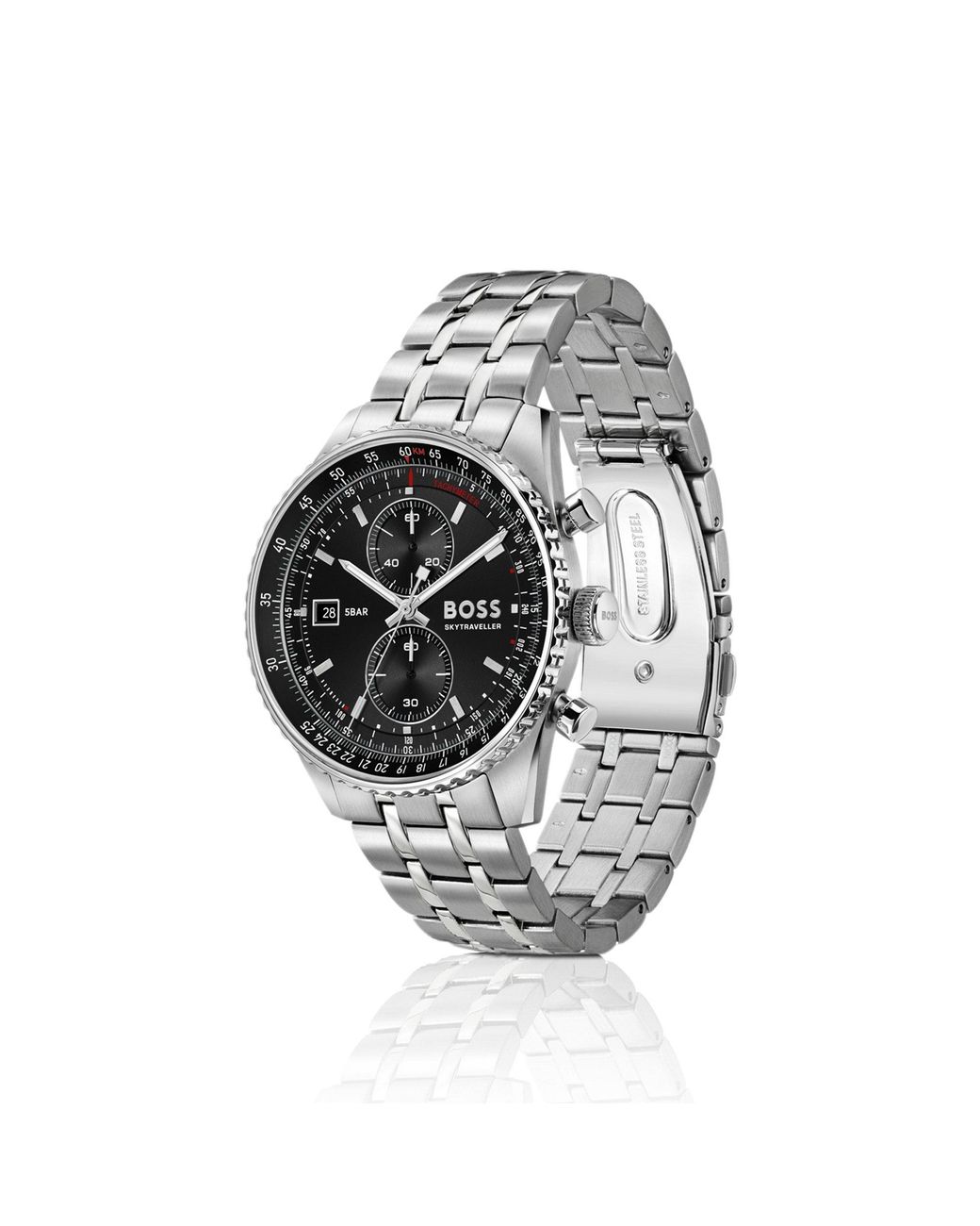 Boss Black Skytraveller Pro-Dial Watch With Sapphire Crystal for men